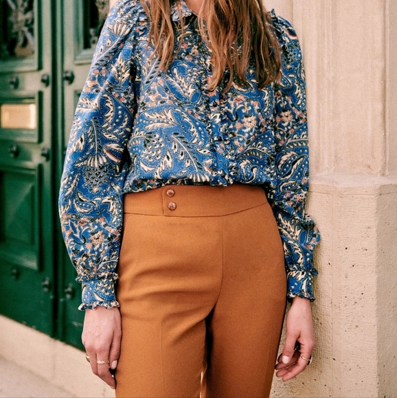 Nwt! Sezane Georges trouser caramel - Picture 4 of 8